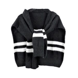 Womens Tennis Sweater Scarf With Black 7224